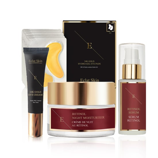 Pro Retinol + Caviar Serum 30ml Retinol + Caviar Moisturiser 50ml + Collagen Gold Under Eye Patch 24K Gold - 5X2 Pads + Under Eye Cream 24K Gold - 15ml