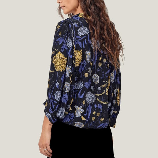 Floral Tie Pussy Bow Blouse