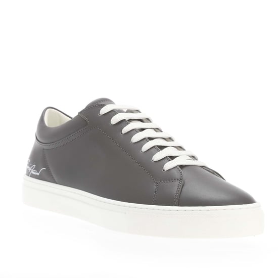 Men's Armani Leather Trainers in Grey - Image 2