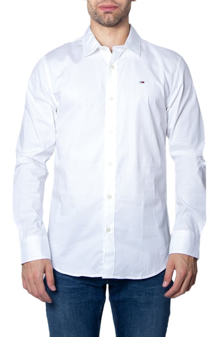 Tommy Jeans TJM Original Herrenhemd Weiß Baumwolle. Authentische Tommy Jeans Kleidung - Tommy Jeans Streetwear/Sportswear Design - Tommy Jeans für Männer - Tommy Jeans Hemd in der Farbe Weiß passt perfekt zu Ihrem restlichen Garderobe - Material Baumwolle - Image 3