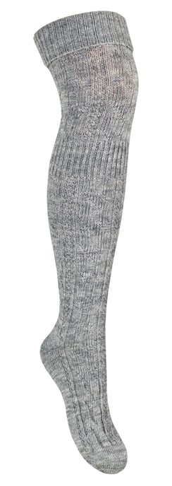 Overknee-Wollsocken für Damen | Steven | Winterwarme dicke lange Socken Grau - Image 1