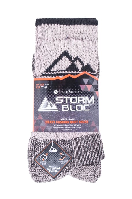 Storm Bloc 3 Paar Baumwollsocken mit schwerer Polsterung für Damen - Image 2