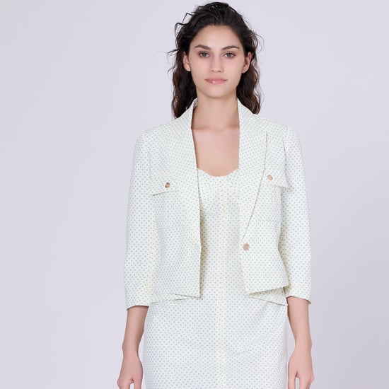 Crop-Jacke mit Safari-Taschen und Punktedruck - Image 1