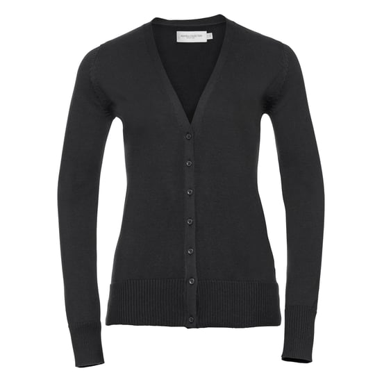 Russell Collection Damen Strickjacke mit V-Ausschnitt (Schwarz) - Image 1
