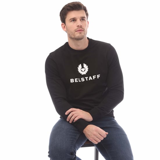Men's Belstaff Signature  Crewneck Sweatshirt in Black-White - Image 4