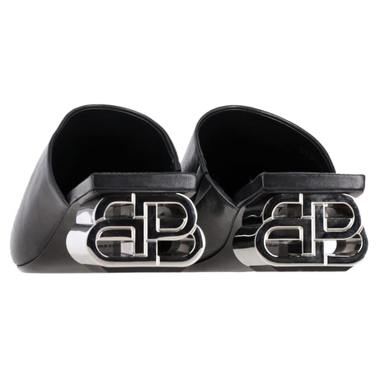 Balenciaga Typo Chrome Absatzmules aus schwarzem Leder - Image 6