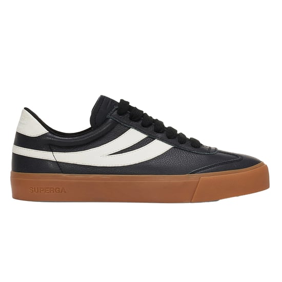 Superga - Herren/Damen Unisex Sneaker "4834 Club S Swallow", Kontrast Detail, Veganes Leder (Schwarz/Gummi Rosa) - Image 1