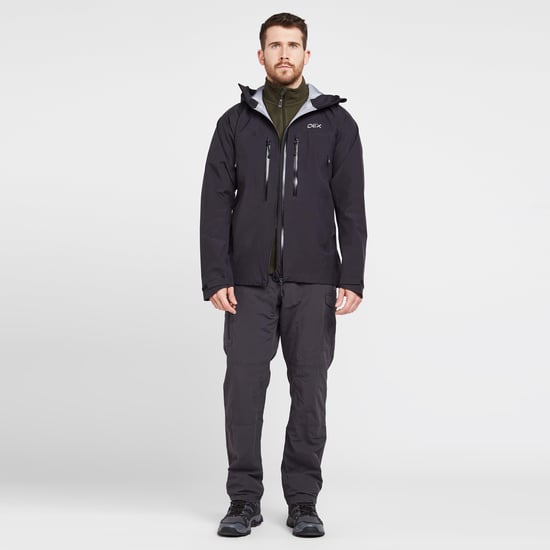 OEX Men's Tirran Waterproof Athletic Fit Jacket with Adjustable Hood, Hiking Raincoat