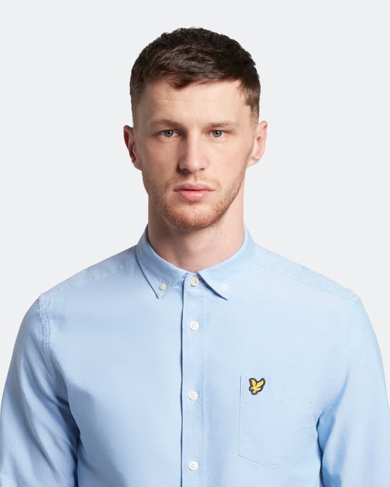 Lyle & Scott Regular Fit Leichtes Oxford-Hemd in Blau - Image 4