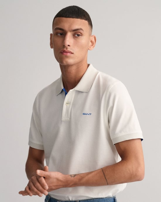 GANT Regular Fit Kurzarm-Kontrastpiqué Rugger - Image 1