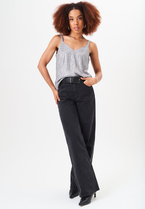 Sequin V Neck Cami Top