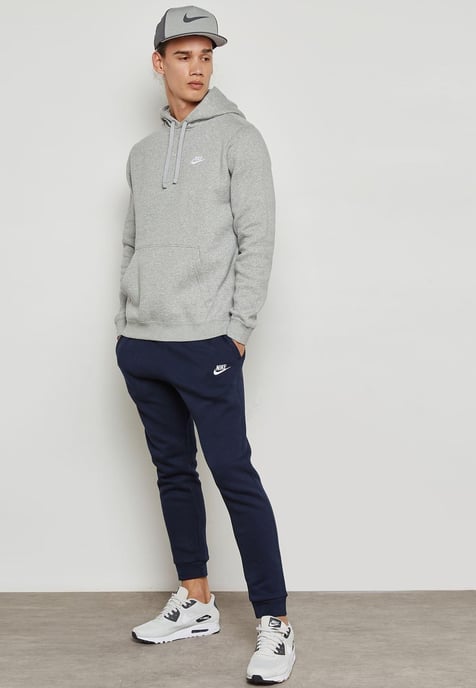 Nike Club Pullover Hoodie mit gesticktem Logo in Grau - Image 4