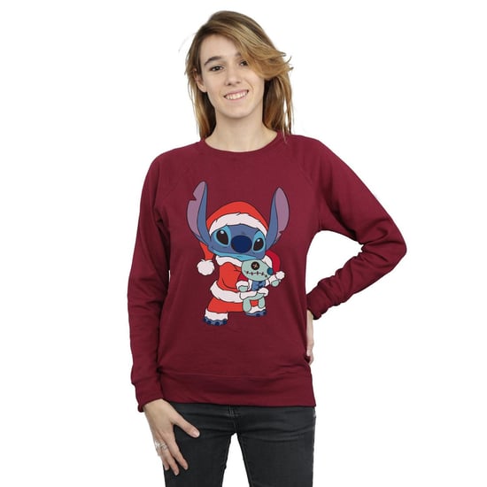Disney Womens/Ladies Lilo And Stitch Stitch Christmas Sweatshirt (Burgundy)