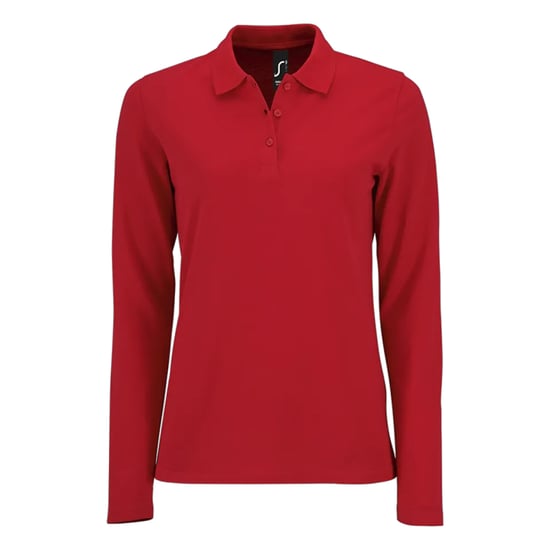 SOLS - "Perfect" Poloshirt für Damen Langärmlig (Rot) - Image 1