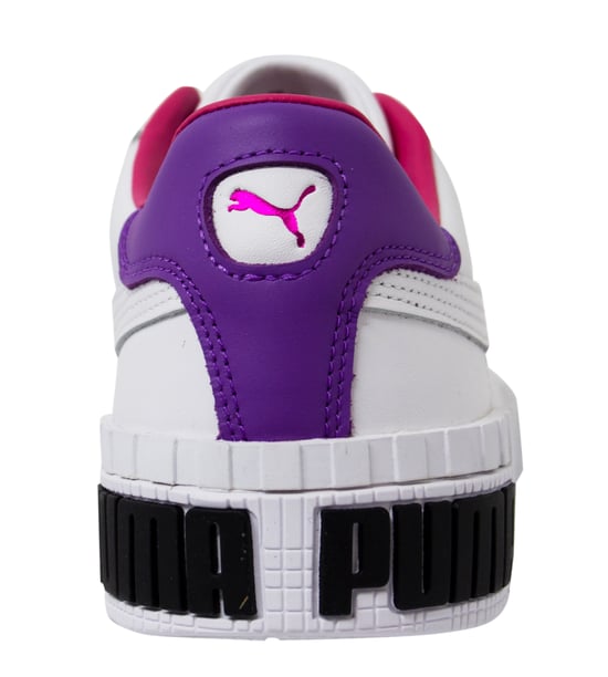 Puma Cali Bold Womens Trainers White Pink Leather Lace Up Shoes 370811 05