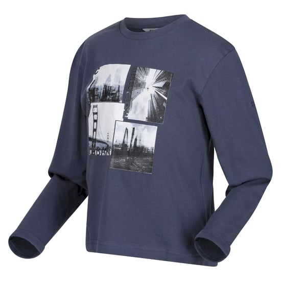 Regatta Childrens/Kids Wenbie III Landscape Langarm T-Shirt (Dark Denim) - Image 3