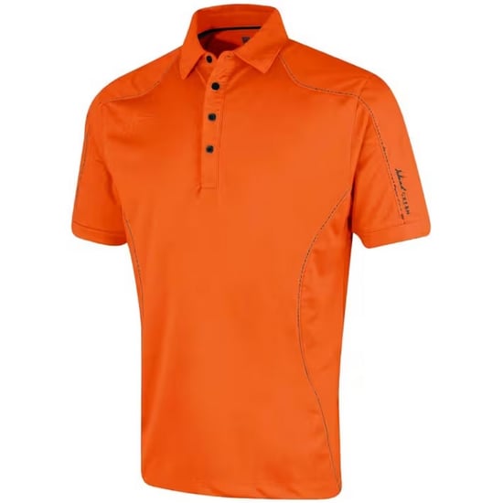 Island Green - Poloshirt Abgesteppt für Herren - Emblem (Dunkel Orange) - Image 1