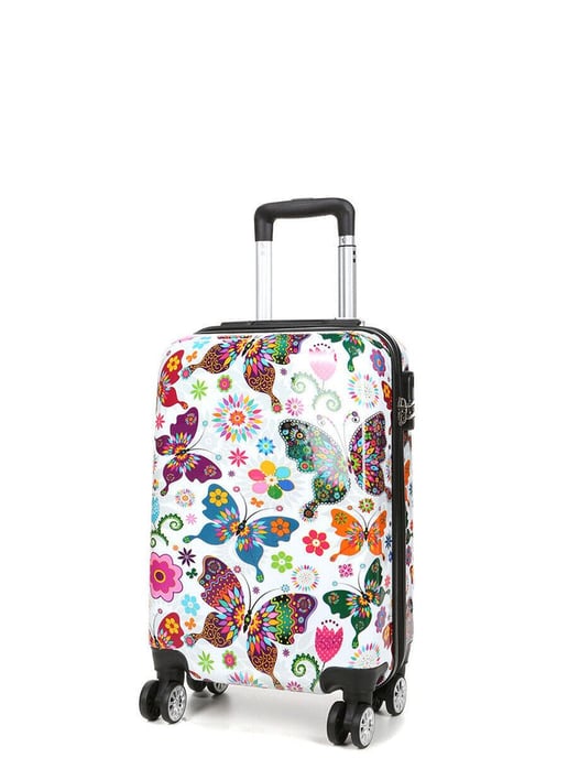 Hard Shell 4 Wheel Butterfly Print  Luggage Bag Suitcase Set fo 3