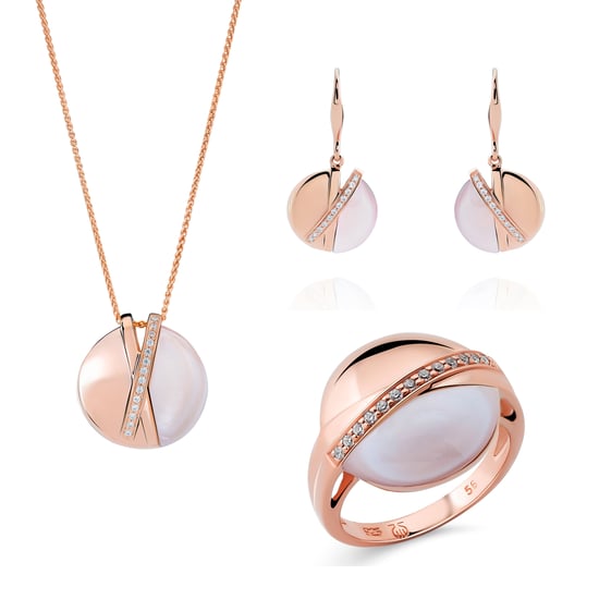 Orphelia 'Moragene' Damen-Set aus 925er Sterlingsilber: Halskette + Ohrringe + Ring – Rosé SET-7506/RG - Image 1