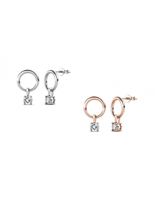 Octavia Ohrringe - Roségold und Kristall - Image 6