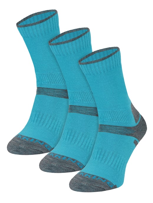 3er-Pack Kinder Merinowoll-Wandersocken | Leichte Blasenfreie Socken für Jungen & Mädchen - Türkis - Image 1