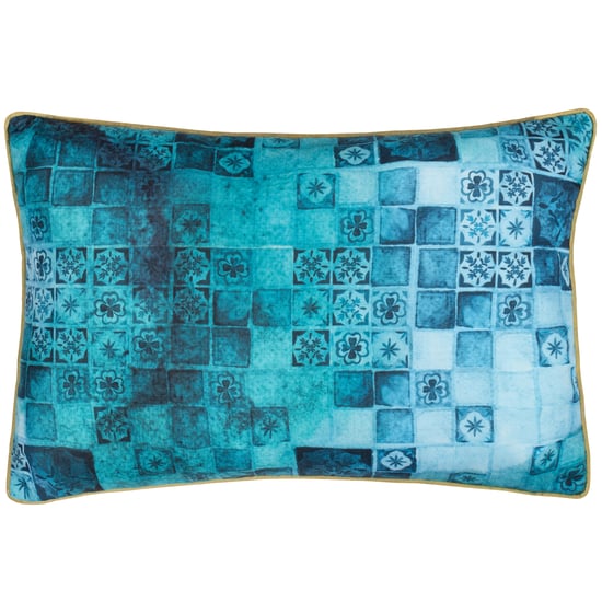Paoletti Majorelle Leopard Marokkanisches Outdoor-Kissen mit Paspel - Image 2
