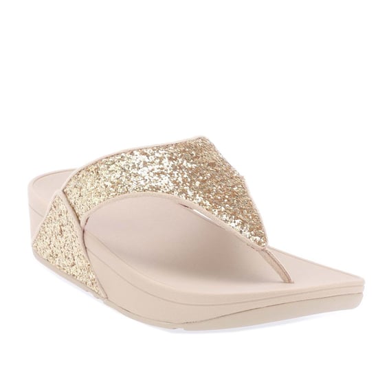 Damen Fit Flop Lulu Glitter Zehenstegsandalen in Gold - Image 2