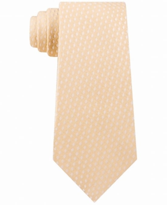 Michael Kors Men's Neck Tie Yellow Shadowed Geometric Diamond Skinny