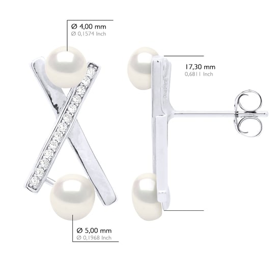 Ohrringe Streifen – echte Süßwasser-Zuchtperlen, Knopfgröße 4–5 mm und 5–6 mm - Image 2