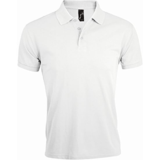 SOLs Mens Prime Pique Plain Kurzarm-Poloshirt (Weiß) - Image 1