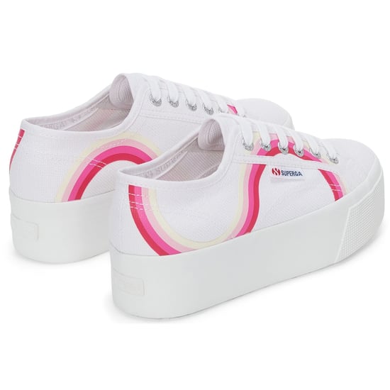 Superga 2790 Round Stripes Cotton Damen Weiß/Schattiert Blau Turnschuhe - Image 2
