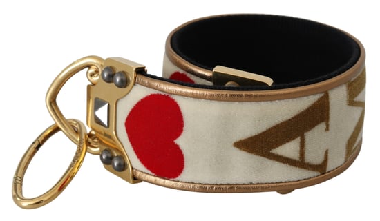 Dolce & Gabbana Gol White Textile Cuir Amore épaule STRAPE FEMMES - Image 1