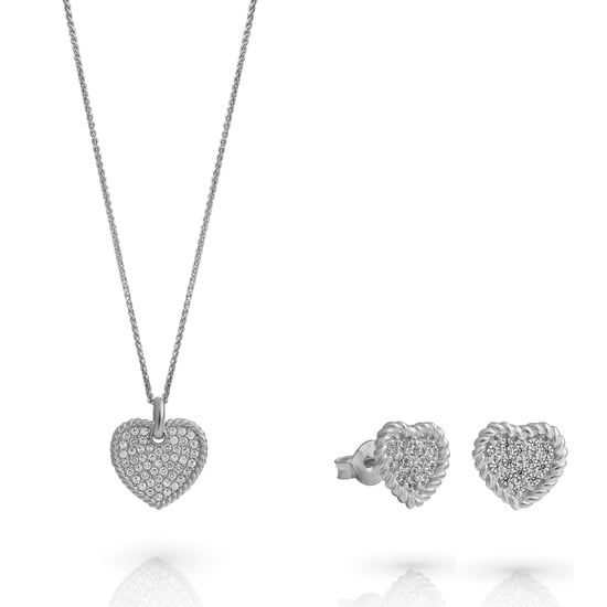 Orphelia 'Elite' Damen 925 Sterling Silber Set: Halskette + Ohrringe - Silber SET-7566 - Image 1