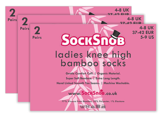 6 Paar Damen lange Bambus Socken | Damen Kniestrümpfe - Schwarz - Image 2