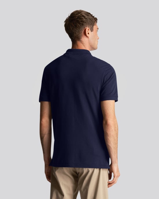 Lyle & Scott men's polo shirt with Co-Ordinates print in navy blue