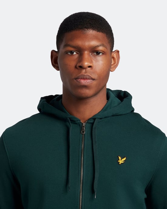 Lyle & Scott Kapuzenpullover mit Reißverschluss in Grün - Image 4