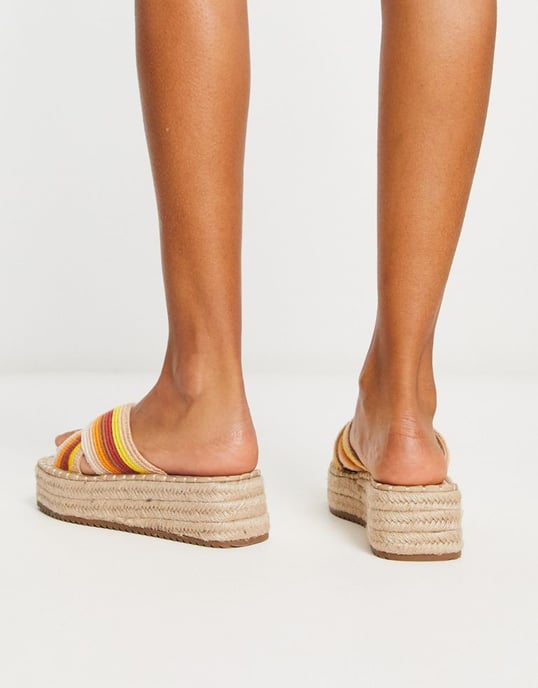 ASOS DESIGN Jazlyn flatform crochet mules in multi