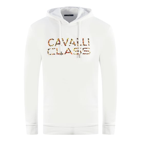 Cavalli Class Markenlogo Weißer Hoodie - Image 1