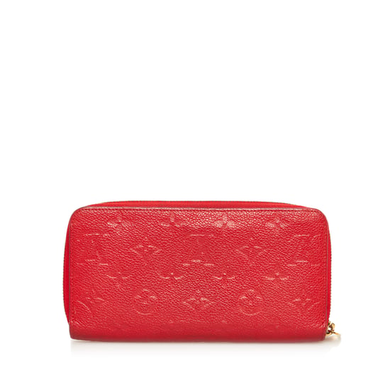 Vintage Louis Vuitton Monogram Empreinte Zippy Wallet Red - Image 3