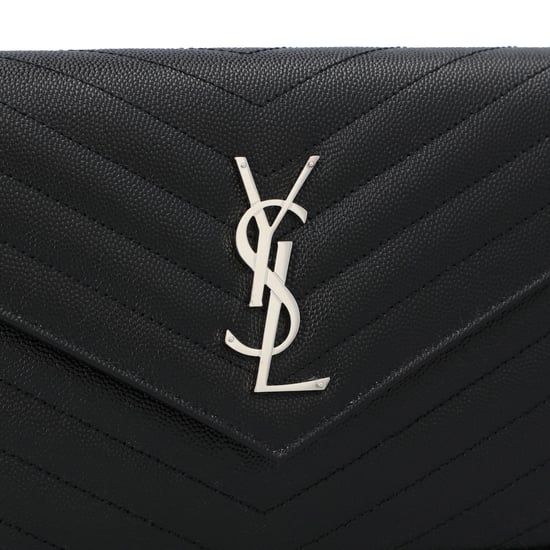 Saint Laurent Klassische Cassandre Kettenbörse aus Grain De Poudre Leder Schwarz - Image 5