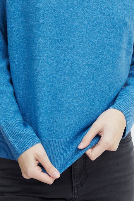 ICHI fein gestrickter Pullover IHALPA blau - Image 5