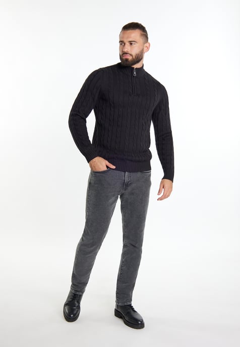 Dreimaster Strickpullover Herren schwarz - Image 2