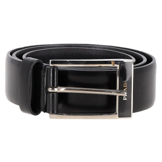 Prada Logo-Gürtel mit Schnalle aus schwarzem Leder - Image 1