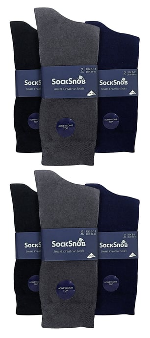12 Paar Multipack Herren Baumwolle bunt gestreifte Kleid Socken | Socken Snob | Gemusterte Business Casual Kleid Socken - BNG - Image 2