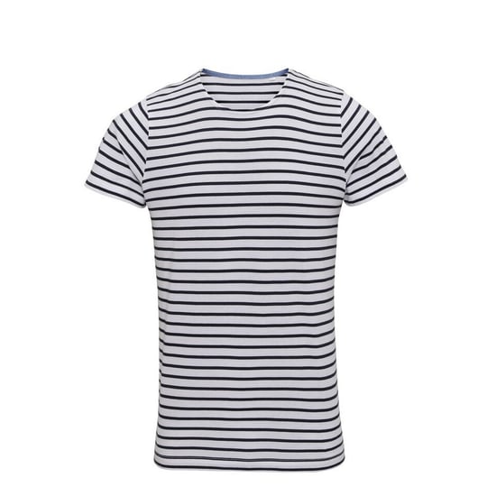 Asquith & Fox Herren Mariniere Coastal Kurzarm T-Shirt (Weiß/Marine) - Image 1