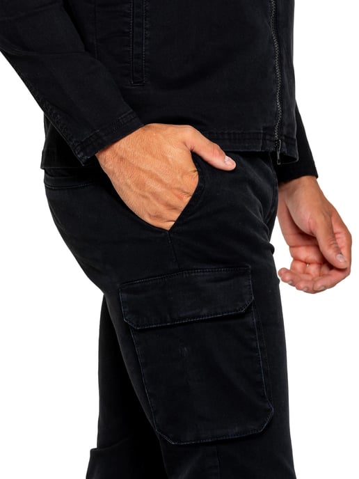Enzo | Herren Cargo-Trainingsanzug-Set - Schwarz - Image 4