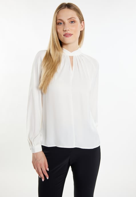 Dreimaster Langarmbluse Damen Wollweiß - Image 3