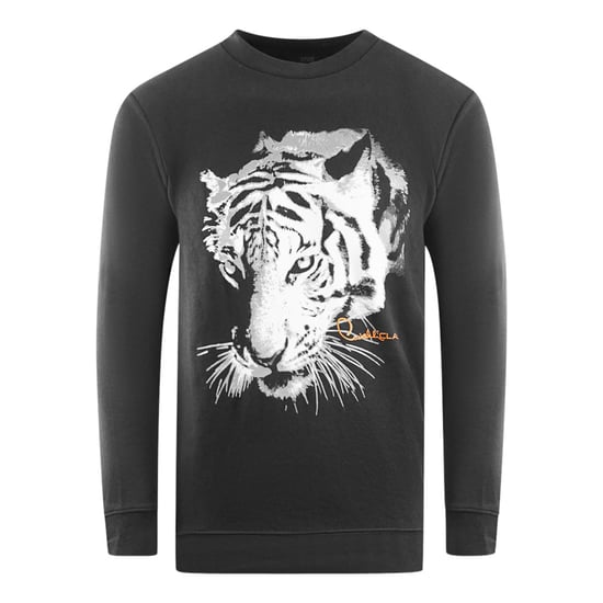 Cavalli Class Tiger Silhouette Logo Schwarzes Sweatshirt - Image 1