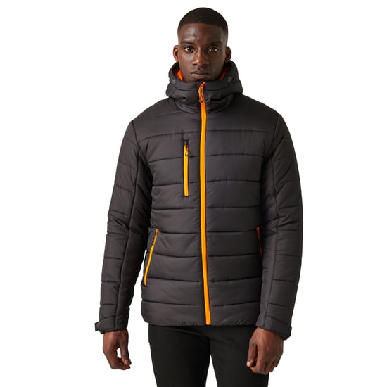 Regatta Mens Navigate Thermal Padded Jacket (Black/Orange Pop)
