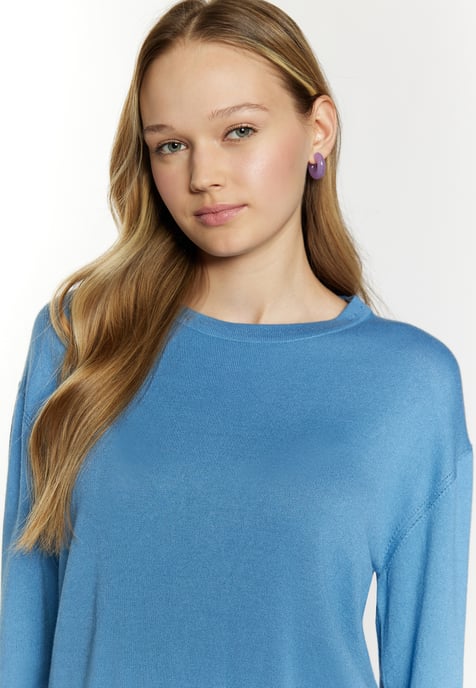 Mymo Strickpullover Damen Himmelblau - Image 5
